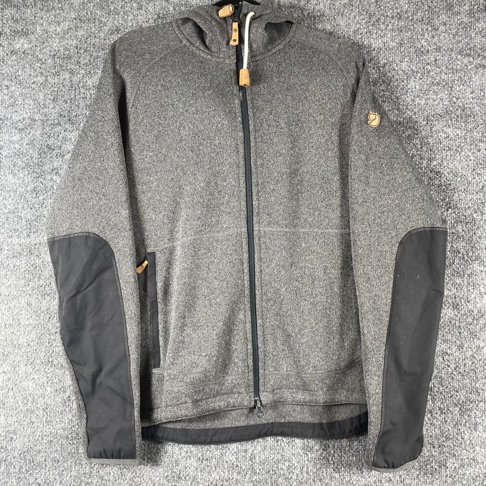 Fjallraven Jacket Mens Medium Gray Keb Fleece Wool Blend Full Zip Jacket Outdoor